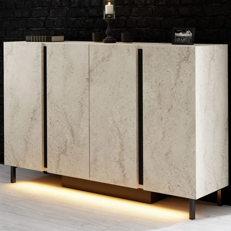 Djarhint Konsolipöytä 127 cm - travertiini - Huonekalut - Pöytä & ruokailuryhmä - Apupöytä & sivupöytä - Eteispöytä