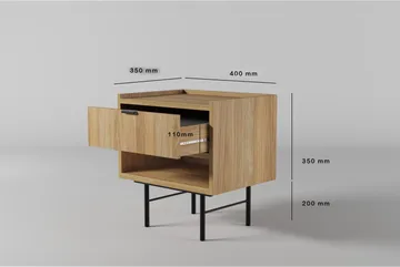 Dravo Yöpöytä 40 cm - Luonnonhikkori / luonnontammen sävy - Huonekalut - Pöytä & ruokailuryhmä - Apupöytä & sivupöytä - Yöpöytä