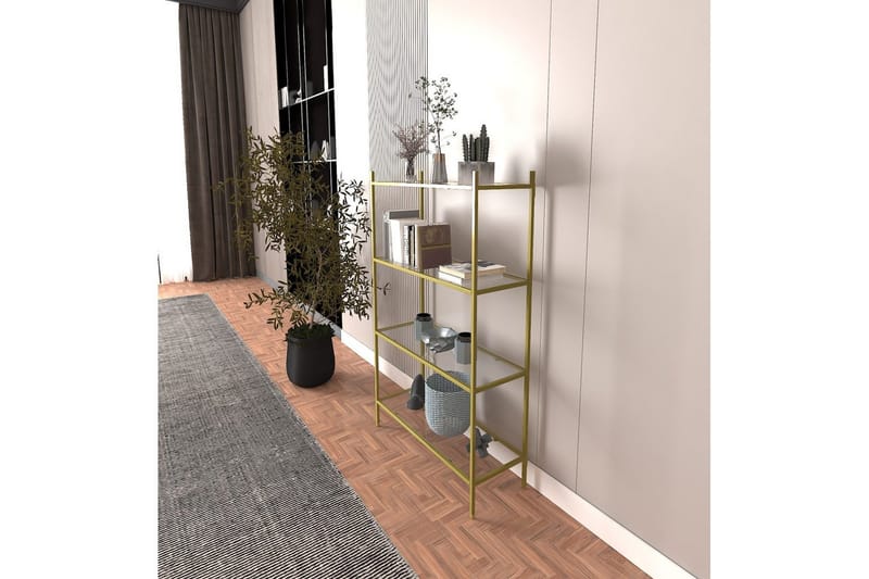 Edilberta Kirjahylly 80 cm - Keltainend - Säilytys - Hylly - Kirjahylly