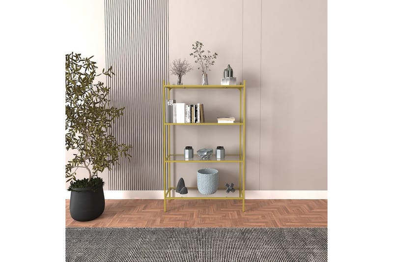 Edilberta Kirjahylly 80 cm - Keltainend - Säilytys - Hylly - Kirjahylly