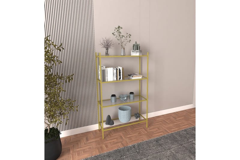 Edilberta Kirjahylly 80 cm - Keltainend - Säilytys - Hylly - Kirjahylly