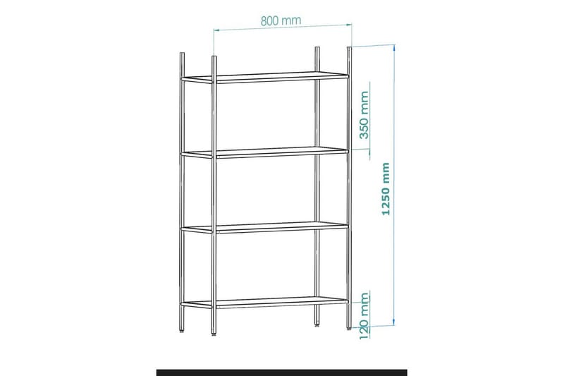 Edilberta Kirjahylly 80 cm - Keltainend - Säilytys - Hylly - Kirjahylly