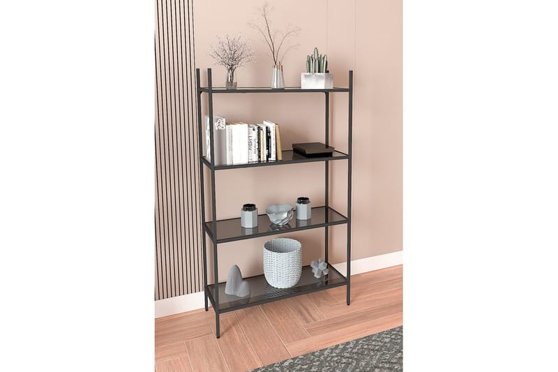 Edilberta Kirjahylly 80 cm - Musta - Säilytys - Hylly - Kirjahylly