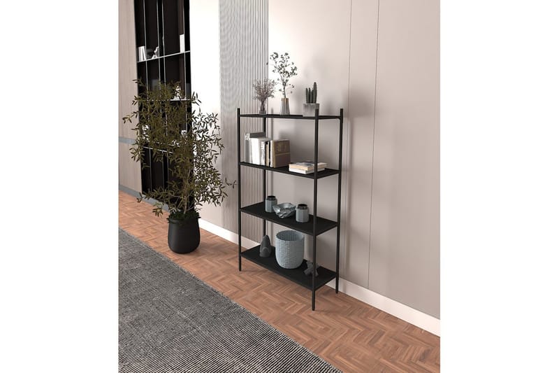 Edilberta Kirjahylly 80 cm - Musta - Säilytys - Hylly - Kirjahylly