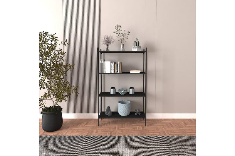Edilberta Kirjahylly 80 cm - Musta - Säilytys - Hylly - Kirjahylly