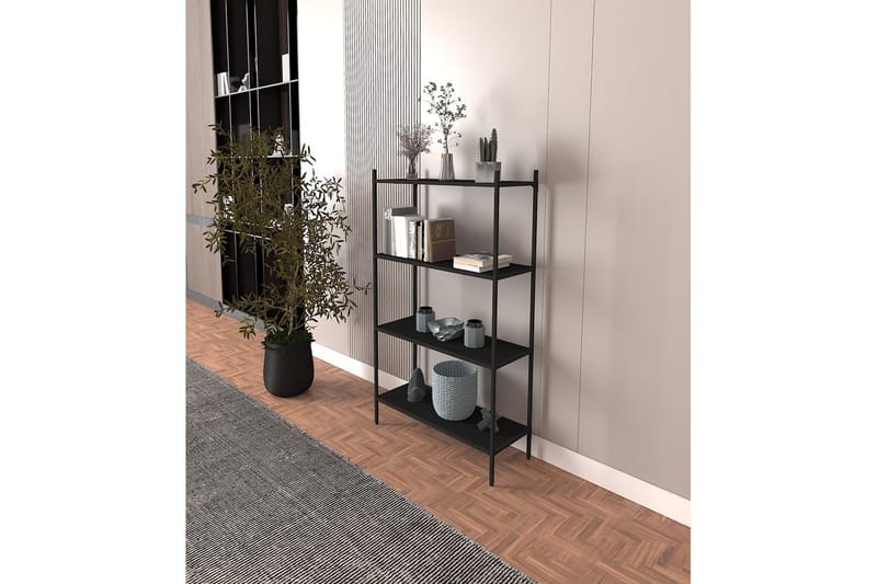 Edilberta Kirjahylly 80 cm - Musta - Säilytys - Hylly - Kirjahylly