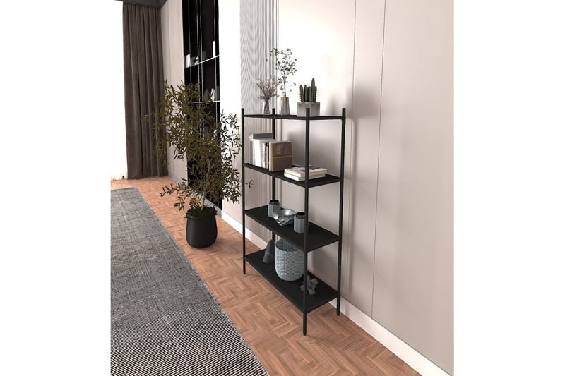 Edilberta Kirjahylly 80 cm - Musta - Säilytys - Hylly - Kirjahylly