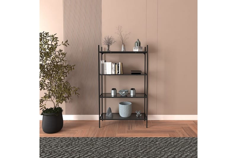 Edilberta Kirjahylly 80 cm - Musta - Säilytys - Hylly - Kirjahylly