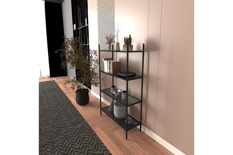 Edilberta Kirjahylly 80 cm - Musta - Säilytys - Hylly - Kirjahylly