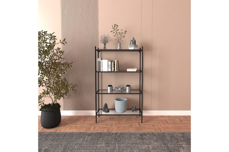 Edilberta Kirjahylly 80 cm - Musta - Säilytys - Hylly - Kirjahylly