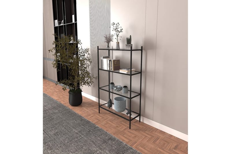 Edilberta Kirjahylly 80 cm - Musta - Säilytys - Hylly - Kirjahylly