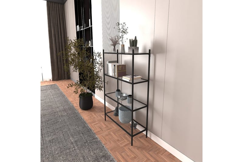 Edilberta Kirjahylly 80 cm - Musta - Säilytys - Hylly - Kirjahylly