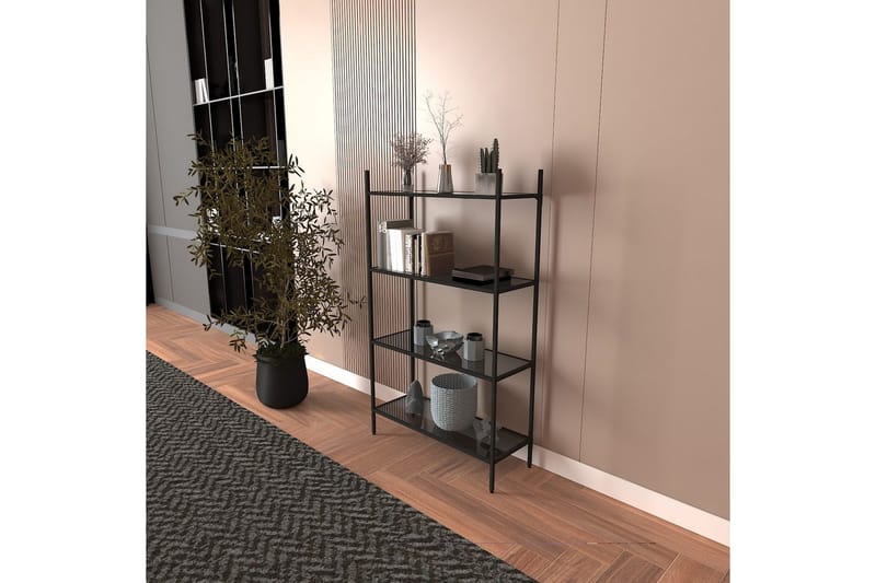 Edilberta Kirjahylly 80 cm - Musta - Säilytys - Hylly - Kirjahylly