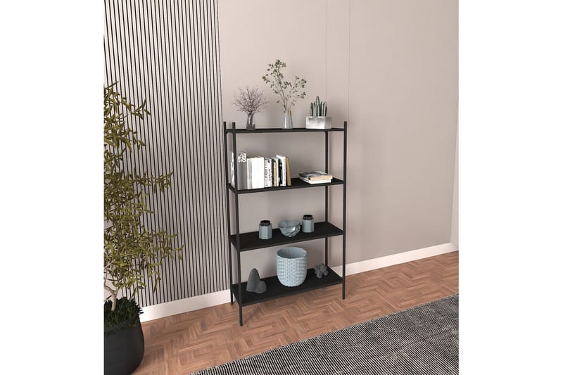 Edilberta Kirjahylly 80 cm - Musta - Säilytys - Hylly - Kirjahylly