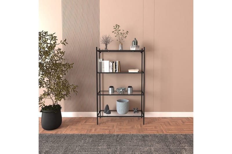 Edilberta Kirjahylly 80 cm - Musta - Säilytys - Hylly - Kirjahylly