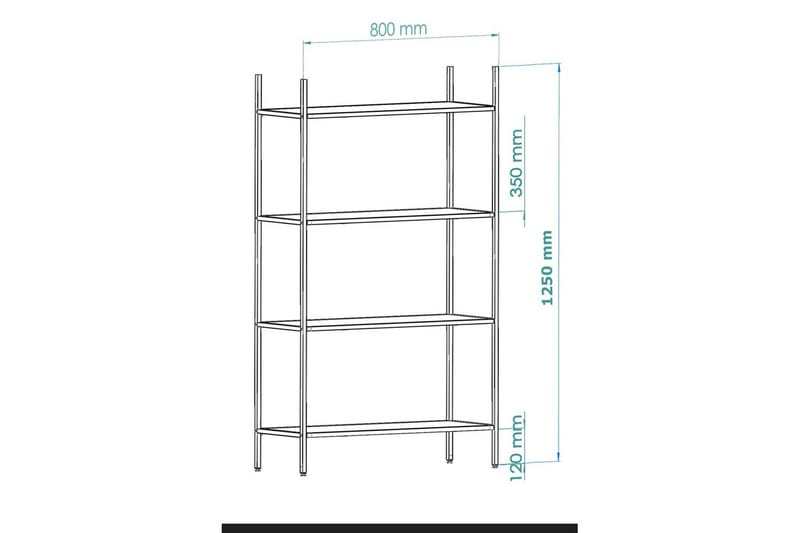 Edilberta Kirjahylly 80 cm - Musta - Säilytys - Hylly - Kirjahylly