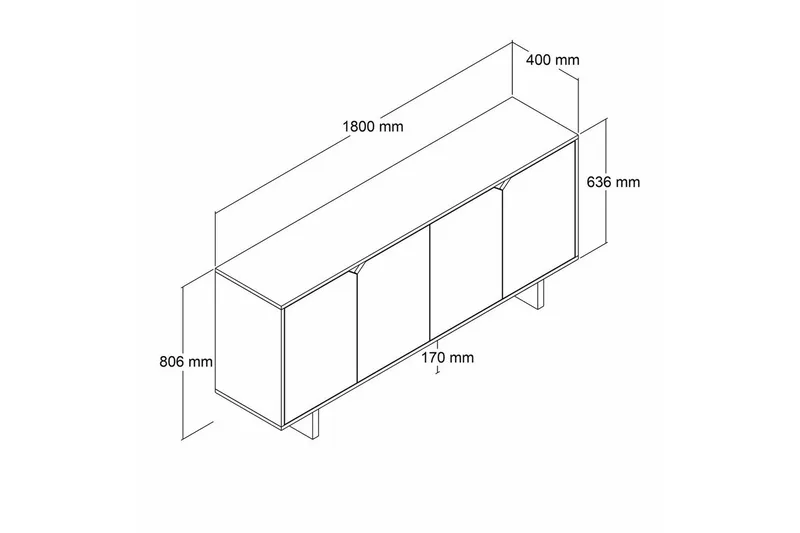 Edrion Konsolipöytä 180 cm - Valkoinen/Luonnonväri - Huonekalut - Pöytä & ruokailuryhmä - Apupöytä & sivupöytä - Konsolipöytä