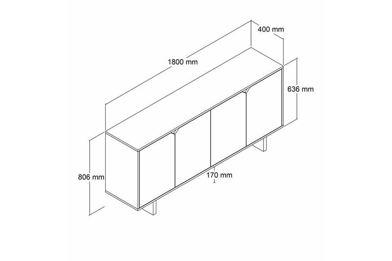 Edrion Konsolipöytä 180 cm - Valkoinen/Luonnonväri - Huonekalut - Pöytä & ruokailuryhmä - Apupöytä & sivupöytä - Konsolipöytä