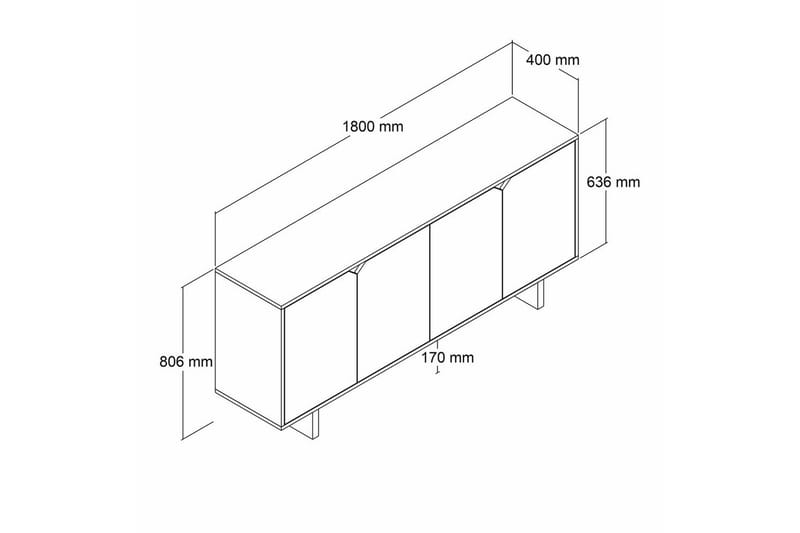 Edrion Konsolipöytä 180 cm - Valkoinen/Luonnonväri - Huonekalut - Pöytä & ruokailuryhmä - Apupöytä & sivupöytä - Konsolipöytä