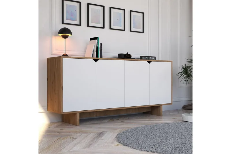 Edrion Konsolipöytä 180 cm, Valkoinen/Luonnonväri