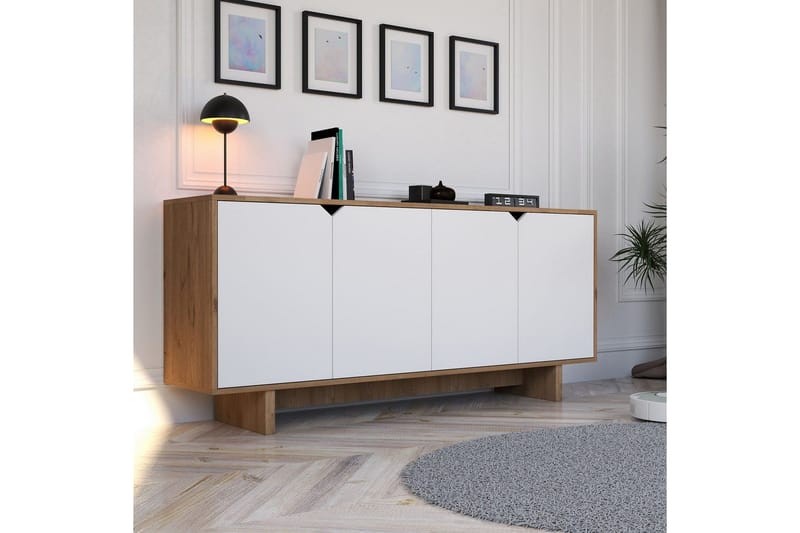 Edrion Konsolipöytä 180 cm, Valkoinen/Luonnonväri