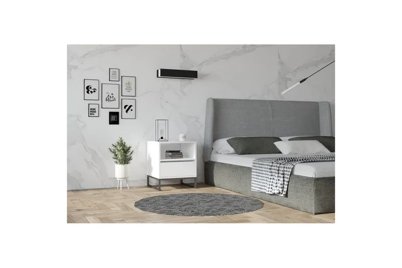 Elvarn Yöpöytä 51 cm - Valkoinen - Huonekalut - Pöytä & ruokailuryhmä - Apupöytä & sivupöytä - Yöpöytä