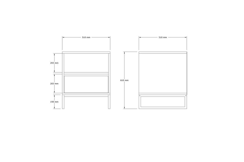Elvarn Yöpöytä 51 cm - Valkoinen - Huonekalut - Pöytä & ruokailuryhmä - Apupöytä & sivupöytä - Yöpöytä
