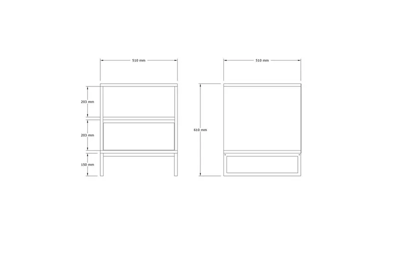 Elvarn Yöpöytä 51 cm - Valkoinen - Huonekalut - Pöytä & ruokailuryhmä - Apupöytä & sivupöytä - Yöpöytä