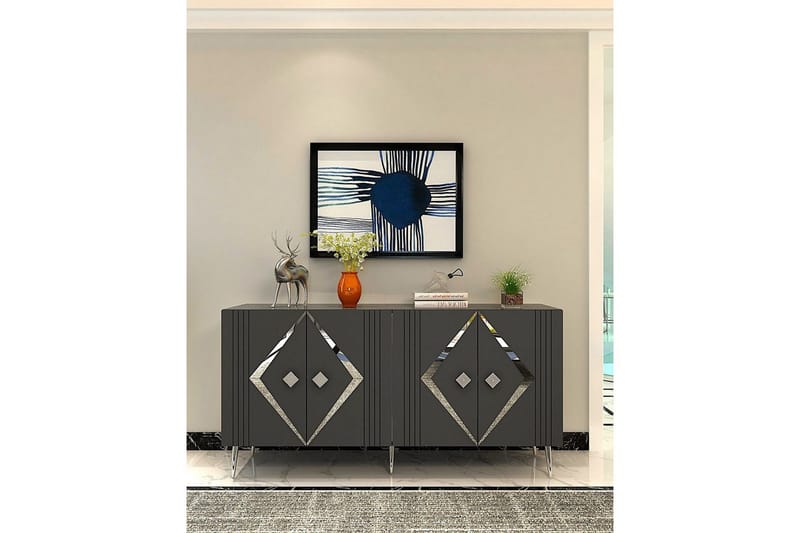 Elvon Konsolipöytä 150 cm - Antrasiitti/Hopea - Huonekalut - Pöytä & ruokailuryhmä - Apupöytä & sivupöytä - Konsolipöytä