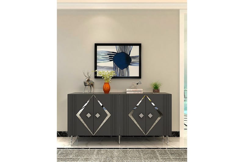 Elvon Konsolipöytä 150 cm - Antrasiitti/Hopea - Huonekalut - Pöytä & ruokailuryhmä - Apupöytä & sivupöytä - Konsolipöytä