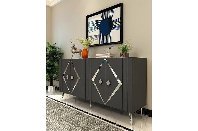 Elvon Konsolipöytä 150 cm - Antrasiitti/Hopea - Huonekalut - Pöytä & ruokailuryhmä - Apupöytä & sivupöytä - Konsolipöytä