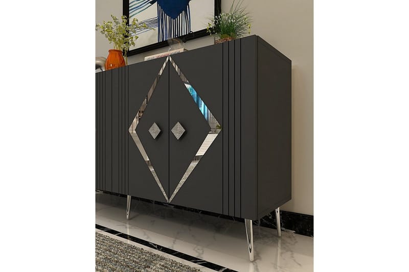 Elvon Konsolipöytä 150 cm - Antrasiitti/Hopea - Huonekalut - Pöytä & ruokailuryhmä - Apupöytä & sivupöytä - Konsolipöytä