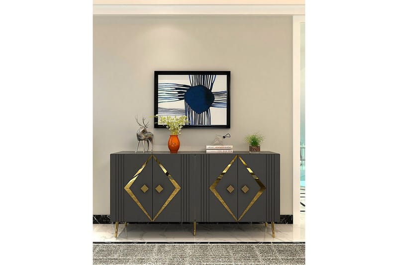 Elvon Konsolipöytä 150 cm - Antrasiitti/Keltainend - Huonekalut - Pöytä & ruokailuryhmä - Apupöytä & sivupöytä - Konsolipöytä