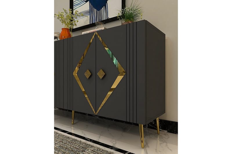 Elvon Konsolipöytä 150 cm - Antrasiitti/Keltainend - Huonekalut - Pöytä & ruokailuryhmä - Apupöytä & sivupöytä - Konsolipöytä