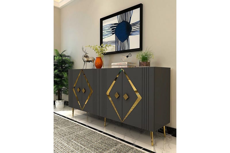 Elvon Konsolipöytä 150 cm - Antrasiitti/Keltainend - Huonekalut - Pöytä & ruokailuryhmä - Apupöytä & sivupöytä - Konsolipöytä