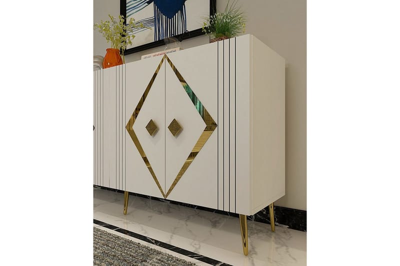 Elvon Konsolipöytä 150 cm - Valkoinen/Keltainend - Huonekalut - Pöytä & ruokailuryhmä - Apupöytä & sivupöytä - Konsolipöytä