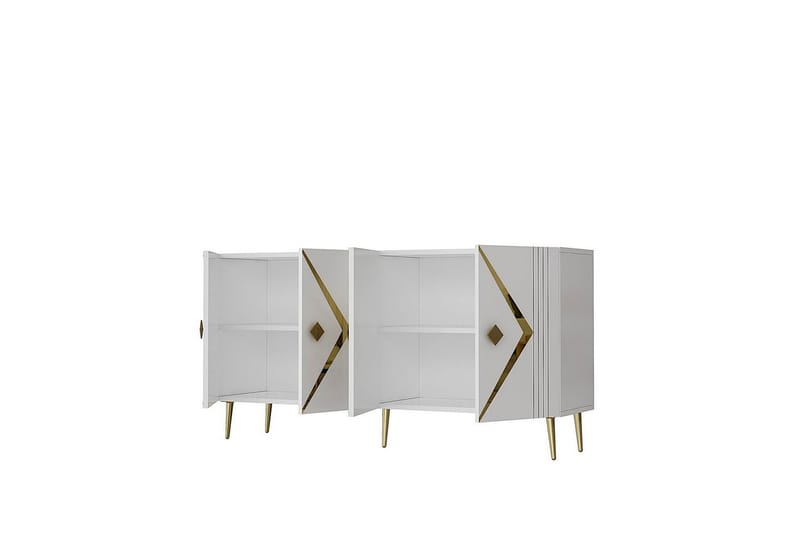 Elvon Konsolipöytä 150 cm - Valkoinen/Keltainend - Huonekalut - Pöytä & ruokailuryhmä - Apupöytä & sivupöytä - Konsolipöytä