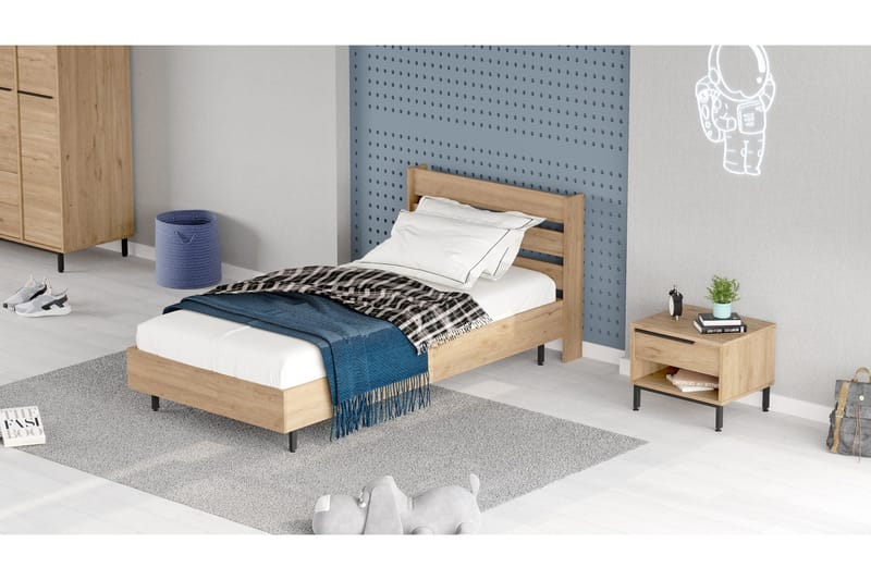 Erhan Yöpöytä 205,6 cm - Ruskea - Huonekalut - Pöytä & ruokailuryhmä - Apupöytä & sivupöytä - Yöpöytä