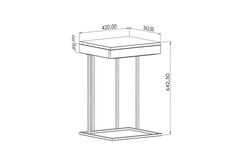 Erya Sivupöytä 42x120 cm - Musta - Huonekalut - Pöytä & ruokailuryhmä - Apupöytä & sivupöytä - Tarjotinpöytä & pikkupöytä