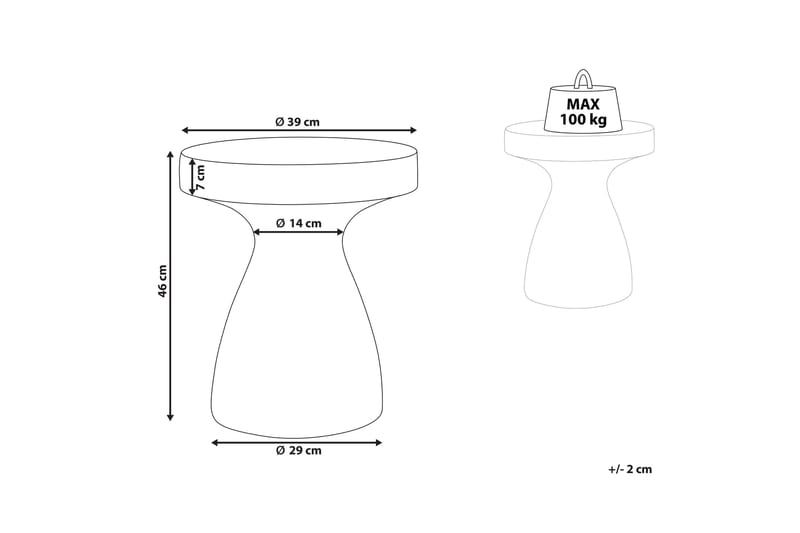 Faber Sivupöytä 39 cm - Valkoinen - Huonekalut - Pöytä & ruokailuryhmä - Apupöytä & sivupöytä - Tarjotinpöytä & pikkupöytä
