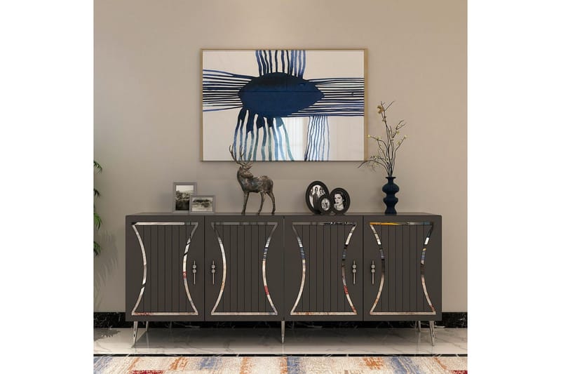 Falra Konsolipöytä 150 cm - Antrasiitti/Hopea - Huonekalut - Pöytä & ruokailuryhmä - Apupöytä & sivupöytä - Konsolipöytä