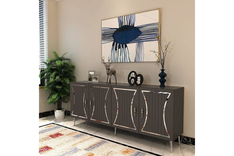 Falra Konsolipöytä 150 cm - Antrasiitti/Hopea - Huonekalut - Pöytä & ruokailuryhmä - Apupöytä & sivupöytä - Konsolipöytä