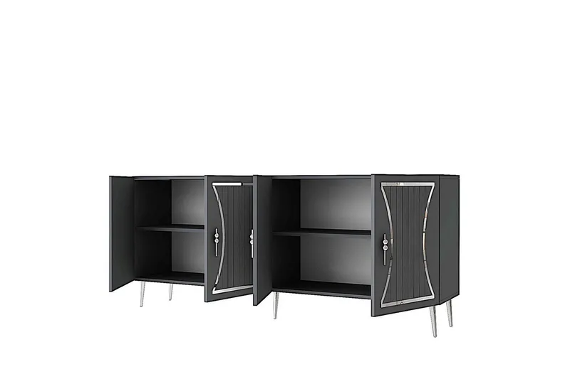 Falra Konsolipöytä 150 cm - Antrasiitti/Hopea - Huonekalut - Pöytä & ruokailuryhmä - Apupöytä & sivupöytä - Konsolipöytä