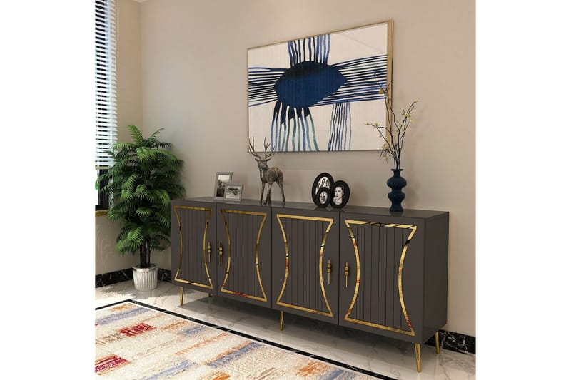 Falra Konsolipöytä 150 cm - Antrasiitti/Keltainend - Huonekalut - Pöytä & ruokailuryhmä - Apupöytä & sivupöytä - Konsolipöytä