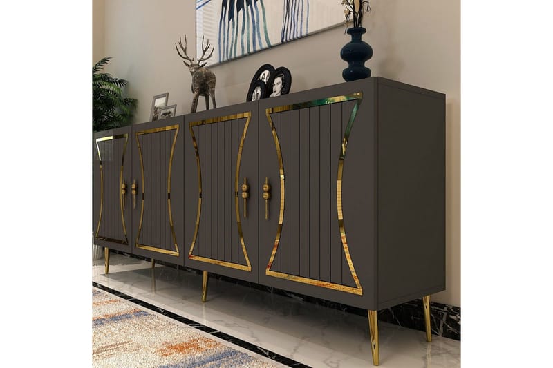 Falra Konsolipöytä 150 cm - Antrasiitti/Keltainend - Huonekalut - Pöytä & ruokailuryhmä - Apupöytä & sivupöytä - Konsolipöytä