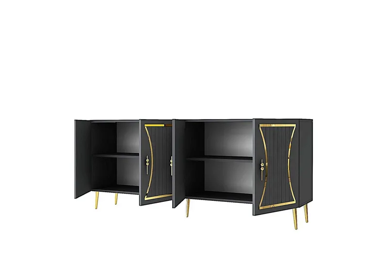 Falra Konsolipöytä 150 cm - Antrasiitti/Keltainend - Huonekalut - Pöytä & ruokailuryhmä - Apupöytä & sivupöytä - Konsolipöytä