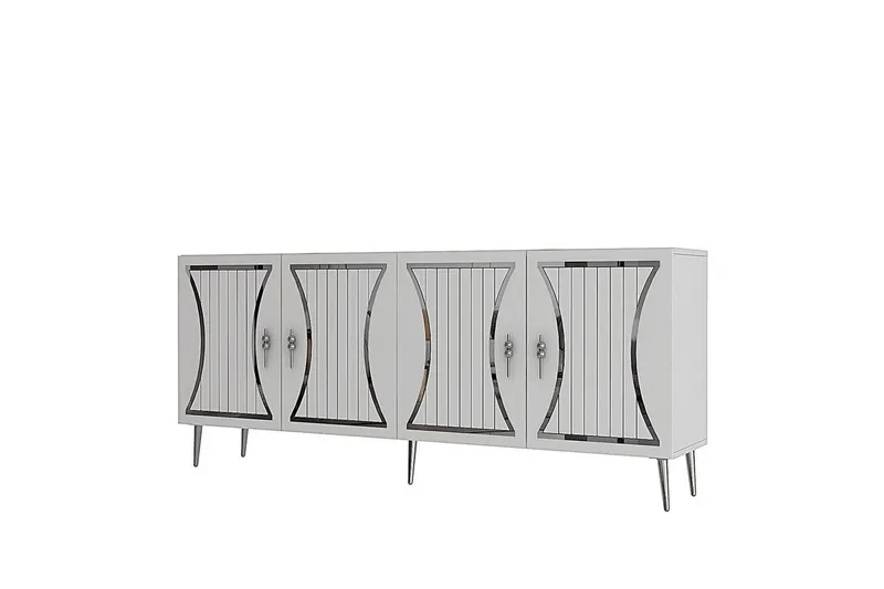 Falra Konsolipöytä 150 cm, Valkoinen/Hopea