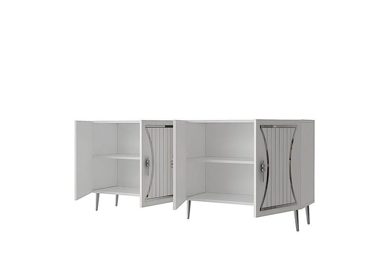 Falra Konsolipöytä 150 cm - Valkoinen/Hopea - Huonekalut - Pöytä & ruokailuryhmä - Apupöytä & sivupöytä - Konsolipöytä