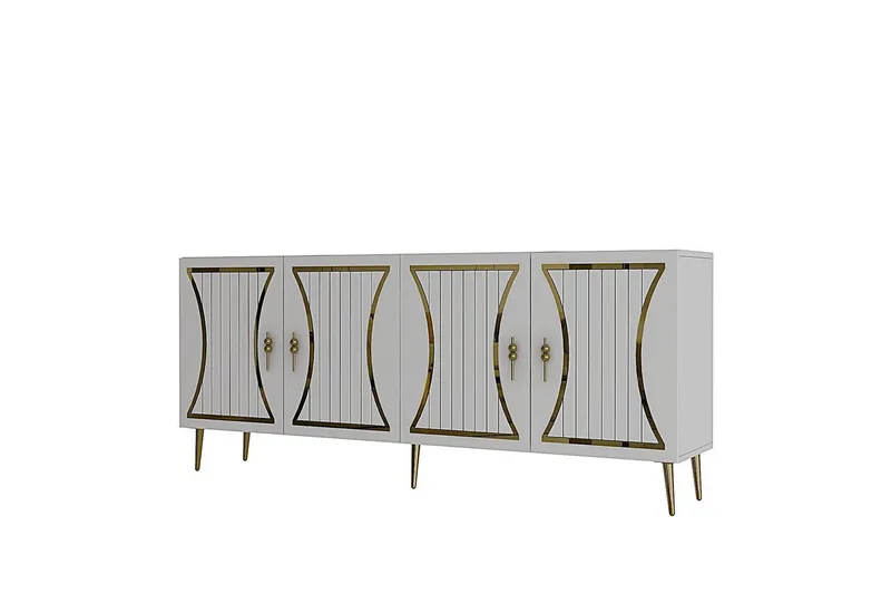 Falra Konsolipöytä 150 cm - Valkoinen/Keltainend - Huonekalut - Pöytä & ruokailuryhmä - Apupöytä & sivupöytä - Konsolipöytä