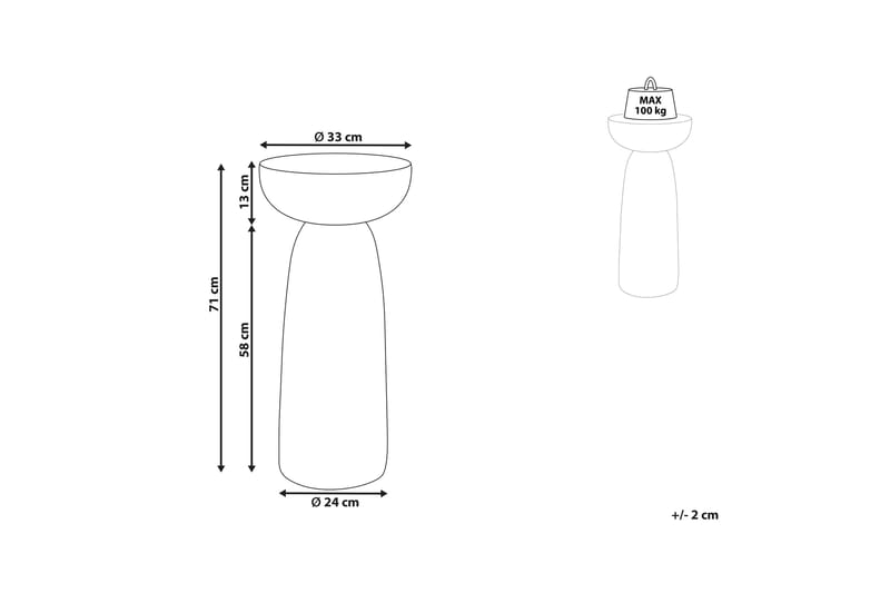 Fayanna Sivupöytä 33 cm - Valkoinen - Huonekalut - Pöytä & ruokailuryhmä - Apupöytä & sivupöytä - Tarjotinpöytä & pikkupöytä